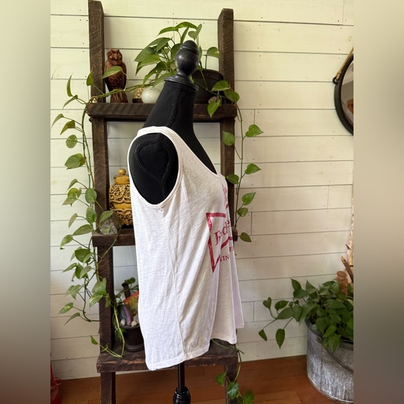 Rock and Republic Budweiser White Tank with Red Logo - Picture 13 of 17